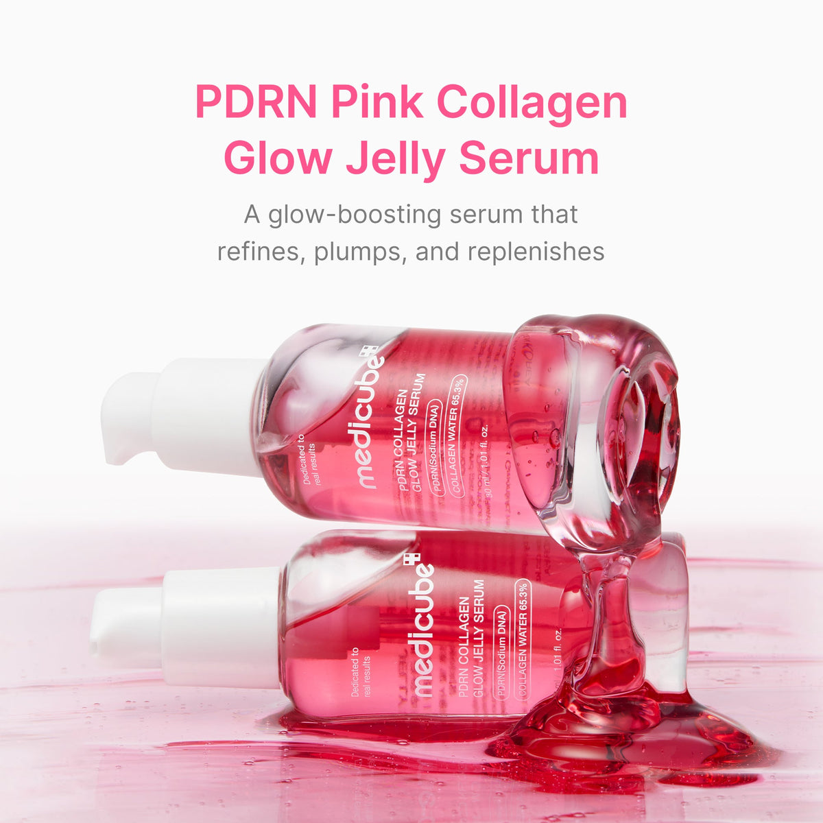 Medicube PDRN Pink Collagen Glow Jelly Serum 30ml texture