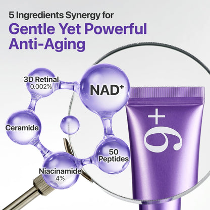 50 peptides complex firms plumps and supports skin elasticity around the eyes