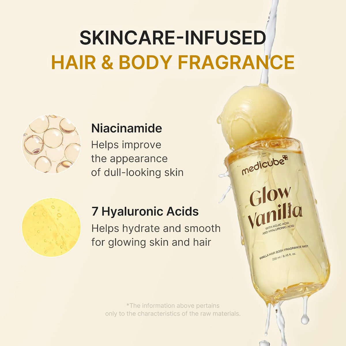 Medicube Glow Vanilla Hair & Body Fragrance Mist packaging