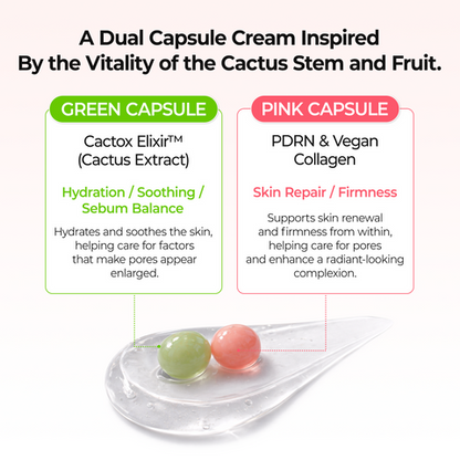 Dr.Melaxin Cactox Pore Relief Dual Capsule Cream key ingredients