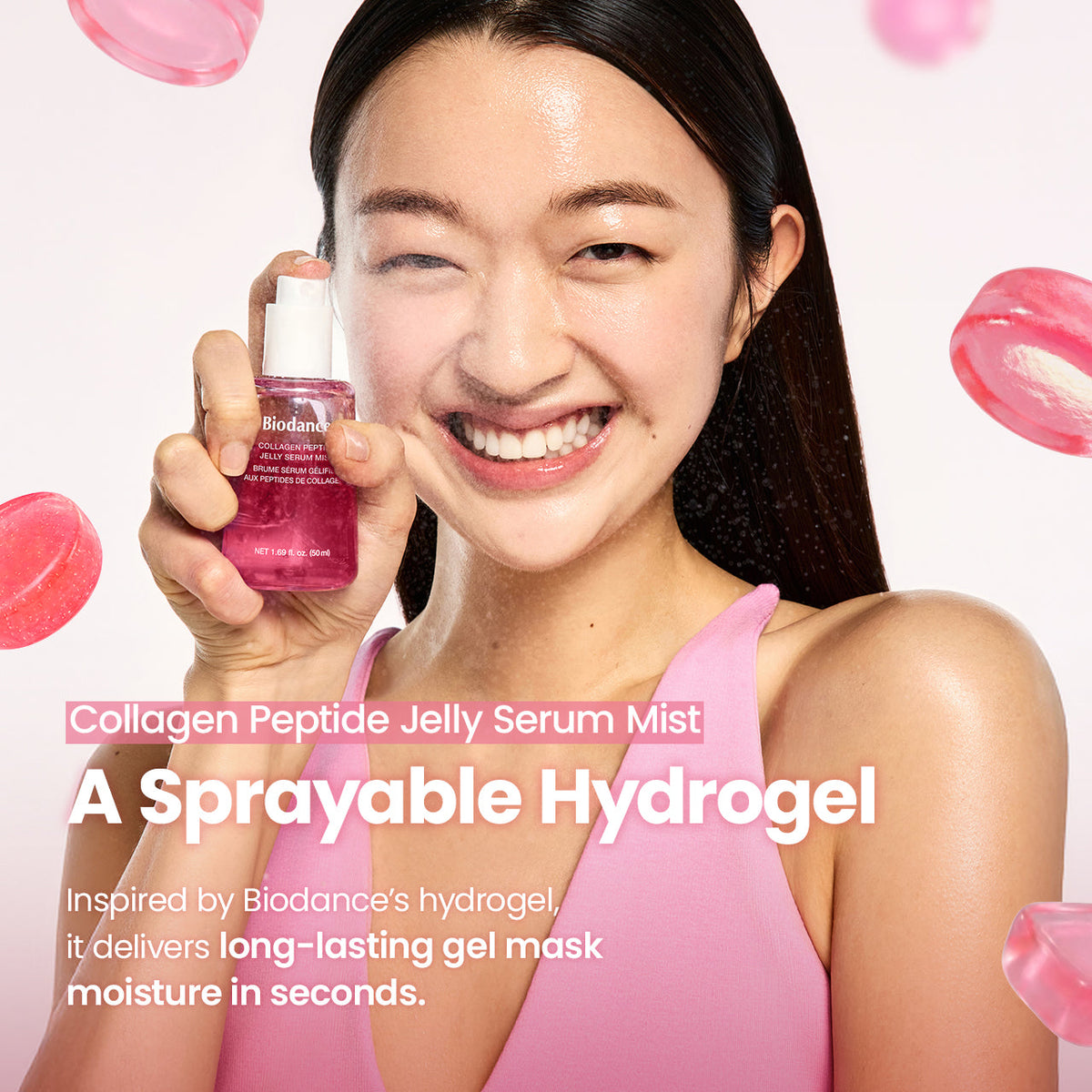 Biodance Collagen Peptide Jelly Serum Mist in use