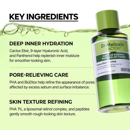 Dr.Melaxin Cactox CT Cactus Essence Pore Relief Toner - 150ml - product benefit image 6