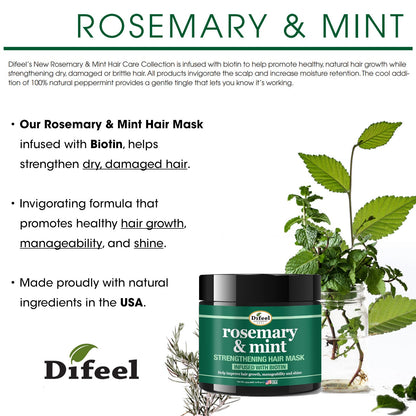 Difeel Rosemary and Mint Strengthening Hair Mask back label