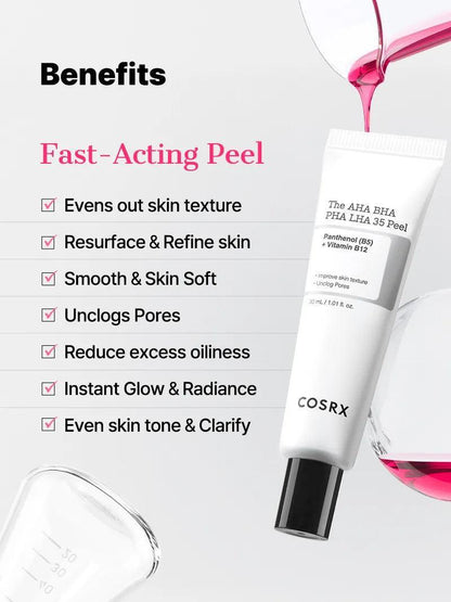 COSRX The AHA BHA PHA LHA 35 Peel key ingredients