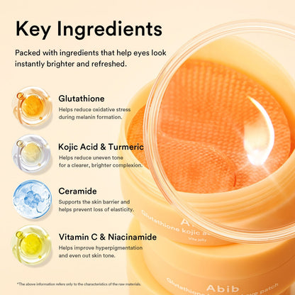 Abib Glutathione Kojic Acid Eye Patch Vita Jelly - Cooling Hydrogel Jelly Texture