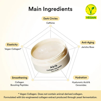 Abib Vegan Collagen Eye Patch Jericho Rose Jelly – De-Puffs Tired, Swollen Under-Eyes