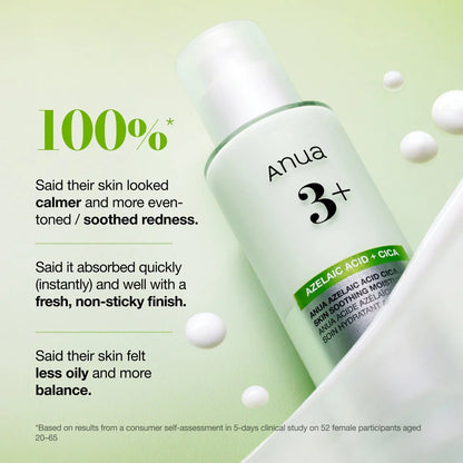 ANUA Azelaic Acid CICA Skin Soothing Moisturizer — lightweight cream absorbs quickly without greasiness