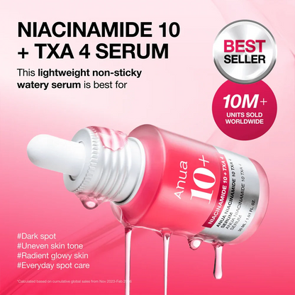 ANUA Niacinamide 10% + TXA 4% Serum — targets stubborn dark spots and post-blemish marks