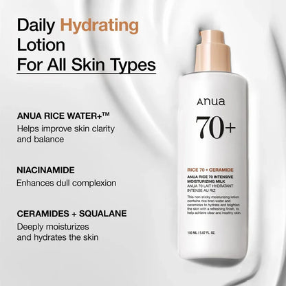 Anua Rice 70 Intensive Moisturizing Milk — rice complex