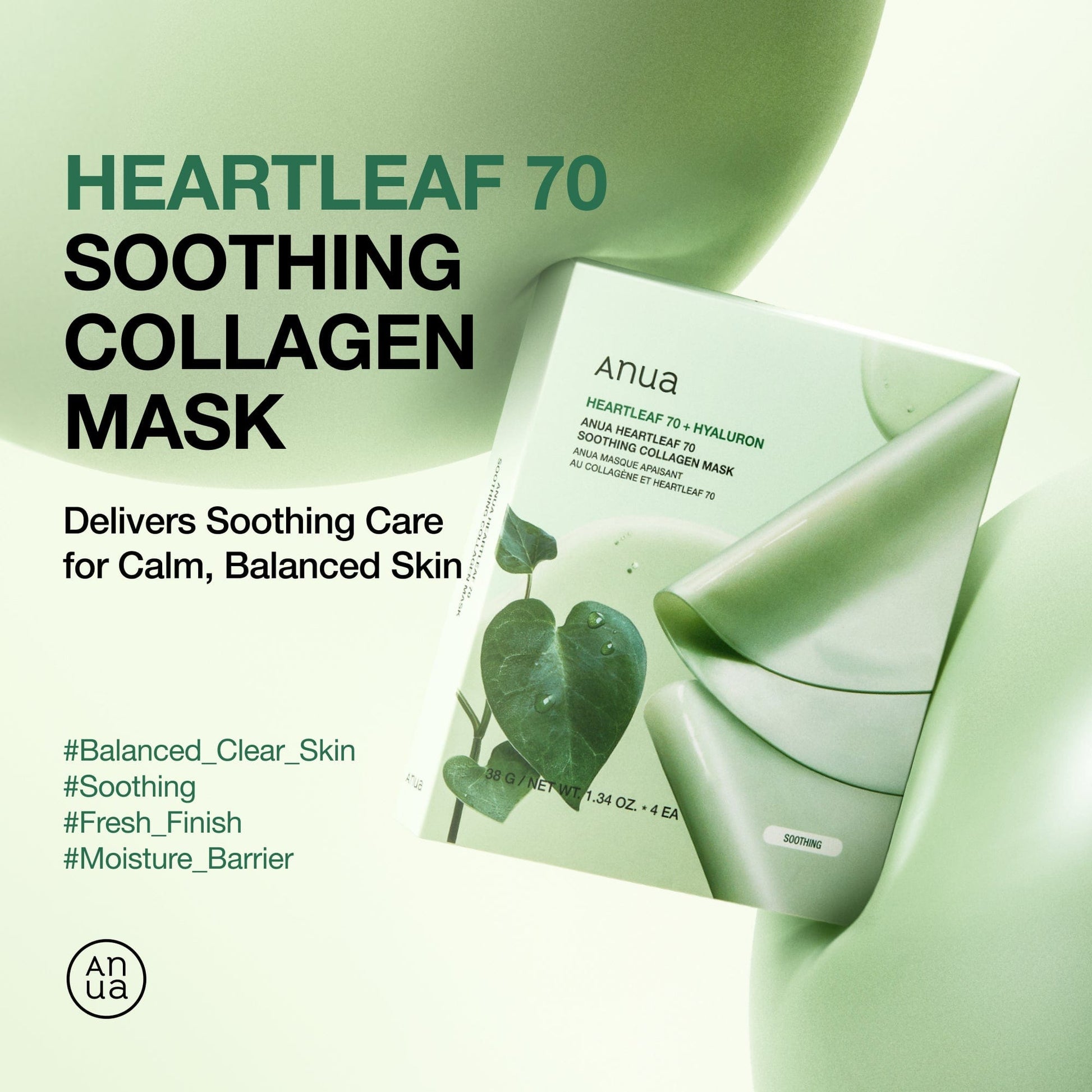 Anua Heartleaf 70 Soothing Collagen Mask details