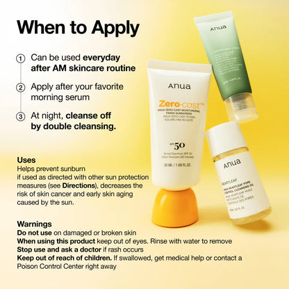 Anua Zero-cast Moisturizing Finish Sunscreen — full size