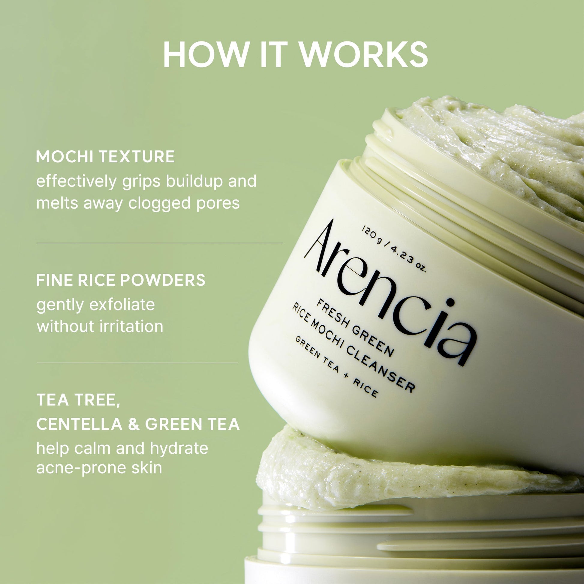 Green tea, rice water and witch hazel extracts