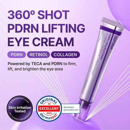Gently pat Centellian 24 360 Shot PDRN Firming Eye Cream around the eye area morning and night