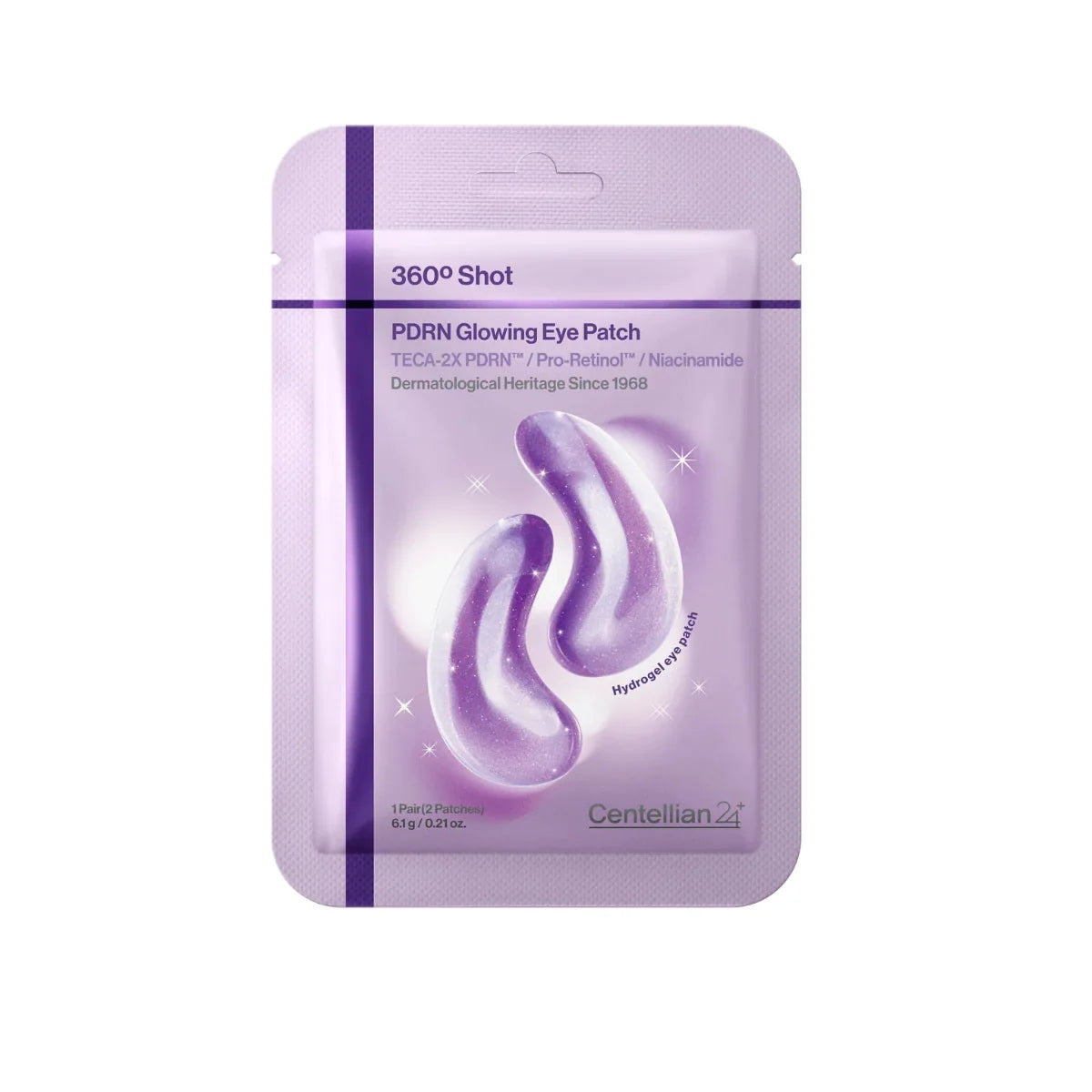 Centellian 24 360 Shot PDRN Glowing Eye Patch (1 Pair) – travel-friendly hydrogel under-eye patches with PDRN