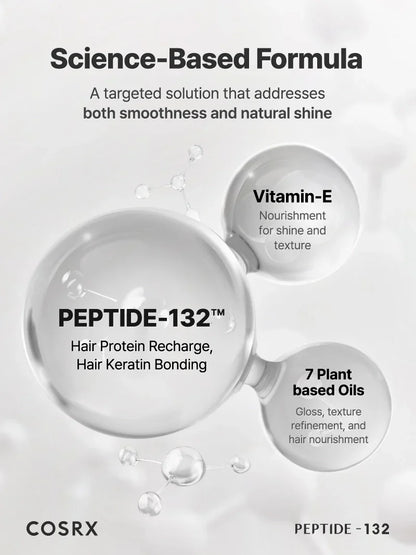 COSRX PEPTIDE-132 Ultra Perfect Hair Bonding Oil Serum — peptides help repair and strengthen hair ends