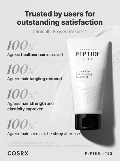 COSRX PEPTIDE-132 Ultra Perfect Hair Bonding Treatment — deeply nourishes dry, brittle hair