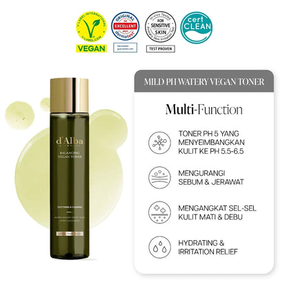 d'Alba Mild Skin Balancing Vegan Toner - multi function