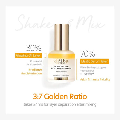 d'Alba Piedmont White Truffle Double Layer Revitalizing Serum — revitalized glowing skin