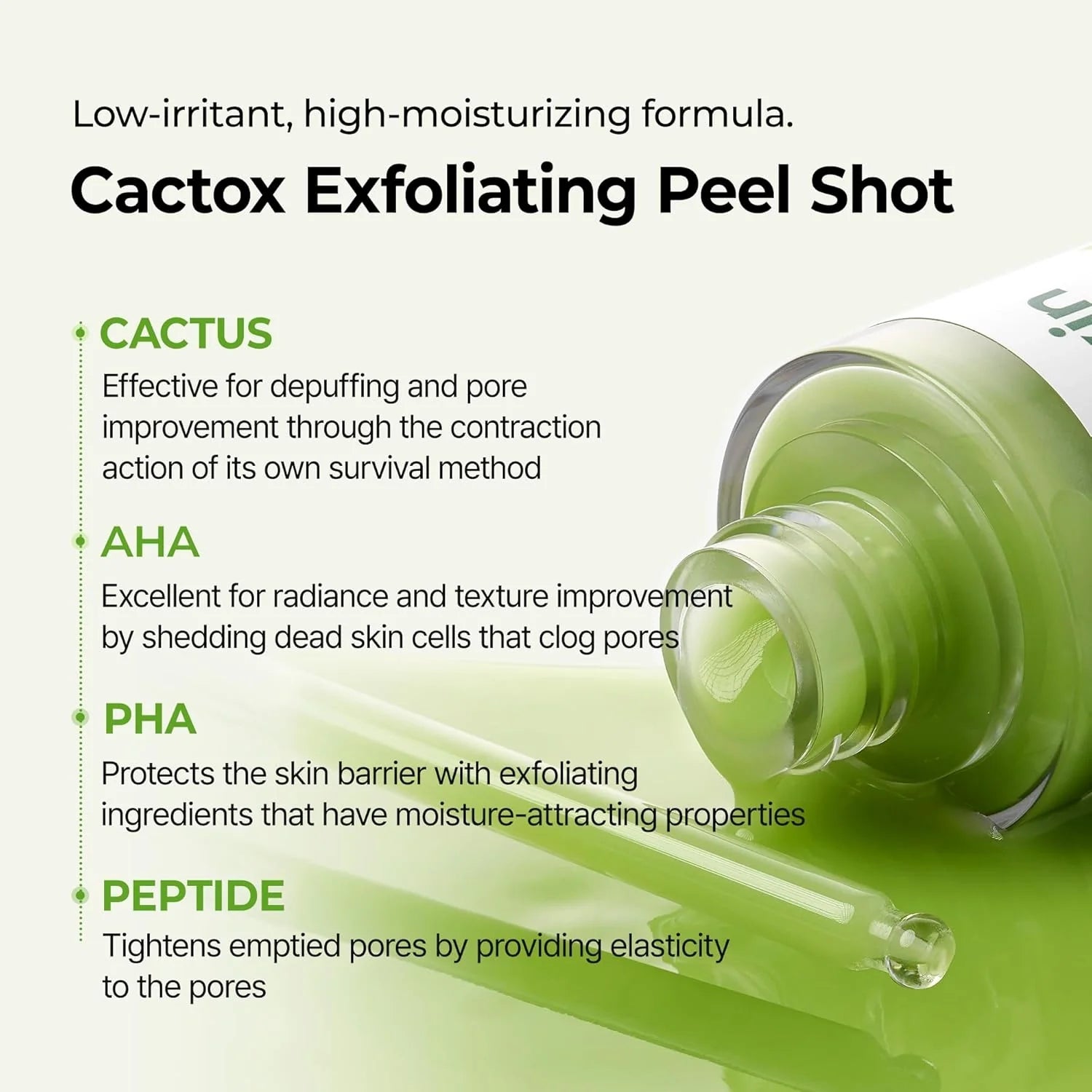 Dr.Melaxin Cactox Exfoliating Peel Shot Serum — gentle exfoliating peel