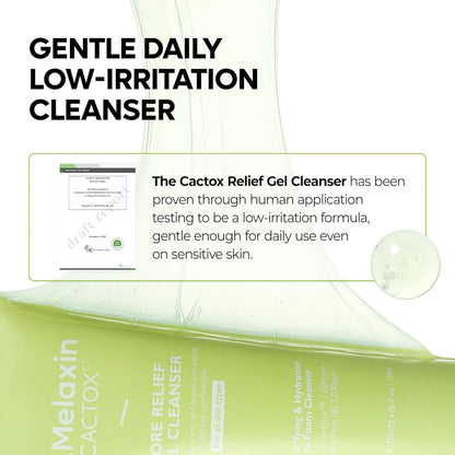 Dr.Melaxin Cactox Pore Relief Gel Cleanser — clean refreshed skin