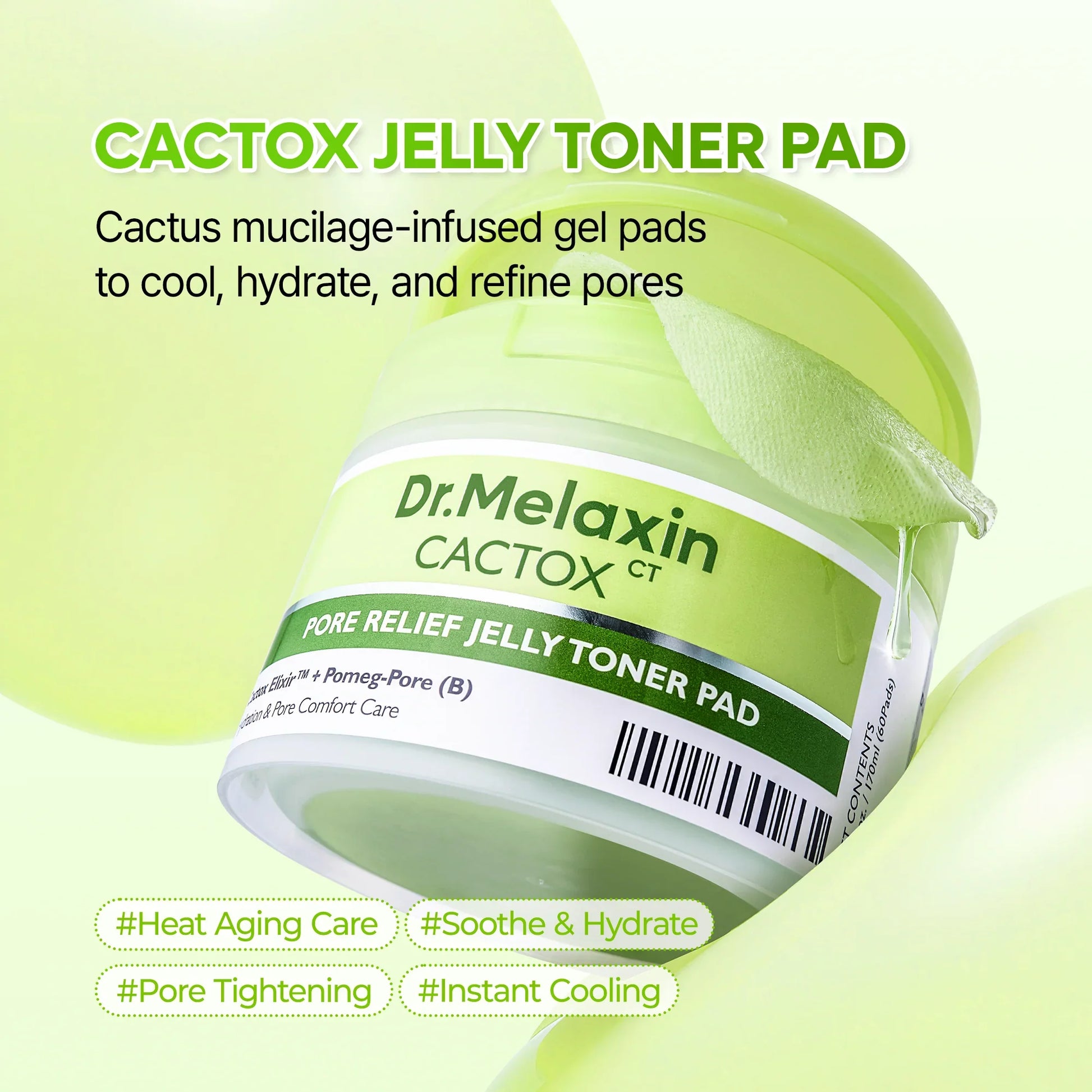 Dr.Melaxin Cactox Pore Relief Jelly Toner Pad — jelly-soaked pad texture