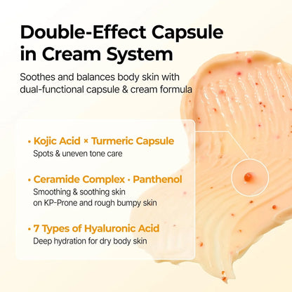 Dr.Melaxin Kojic Acid Turmeric Capsule Body Cream — how to use