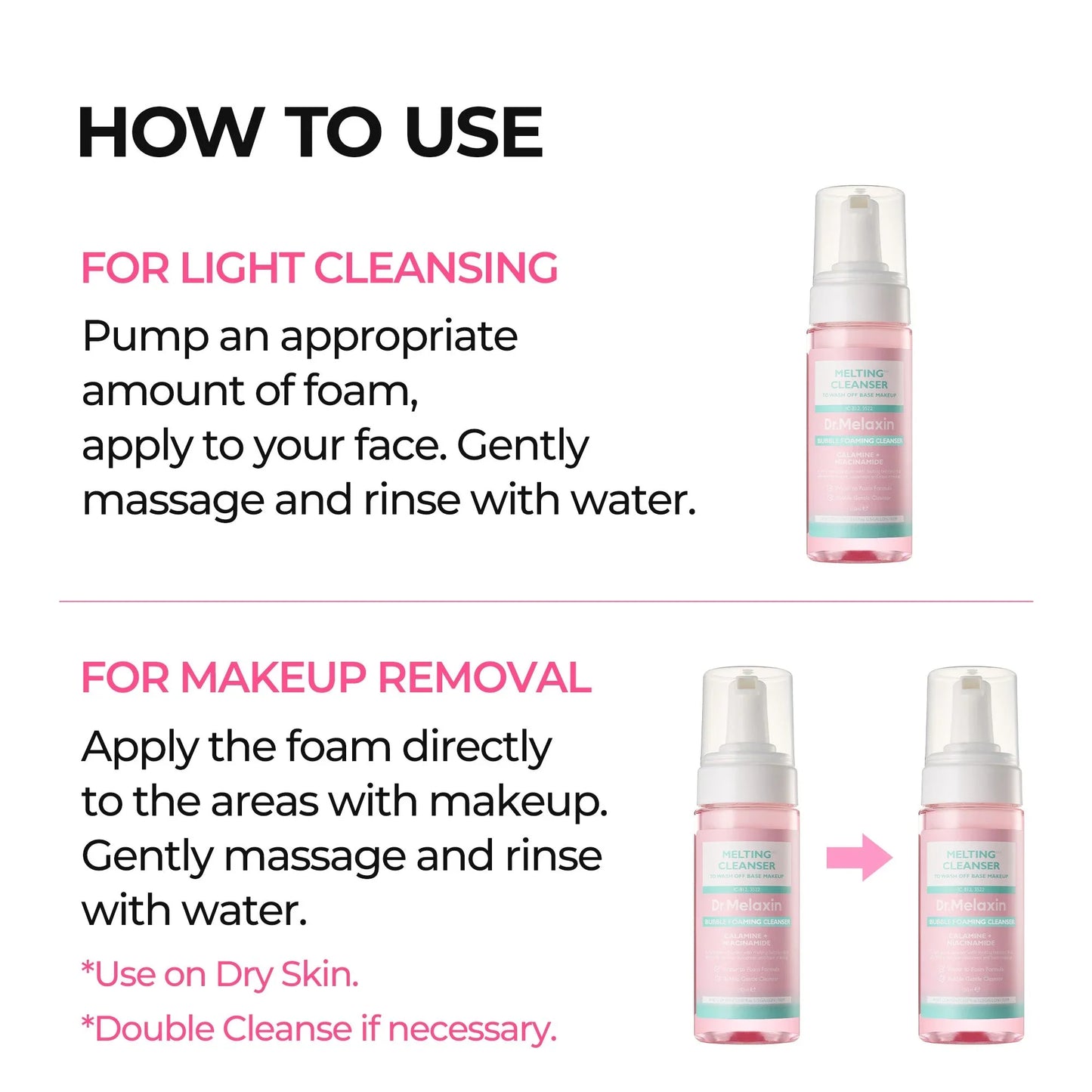 Dr.Melaxin Melting Cleanser Bubble Foam — melts away impurities