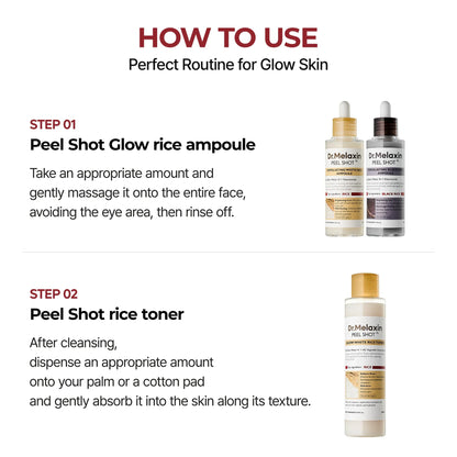 Dr.Melaxin Peel Shot Glow White Rice Toner — hydrating prep