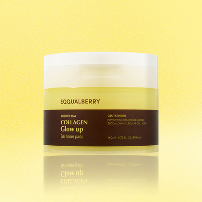 EQQUALBERRY Collagen Glow Up Gel Toner Pads 60ea