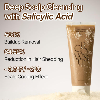 GROWUS Sea Salt Therapy Scalp Scaler — exfoliates and purifies the scalp