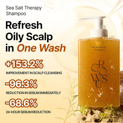 GROWUS Sea Salt Therapy Shampoo — sea salt purifies and refreshes the scalp