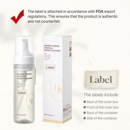 HEVEBLUE Salmon Caring Centella Bubble Cleanser 200ml packaging