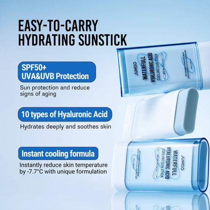 Hyaluronic acid sun stick with a refreshing cooling finish