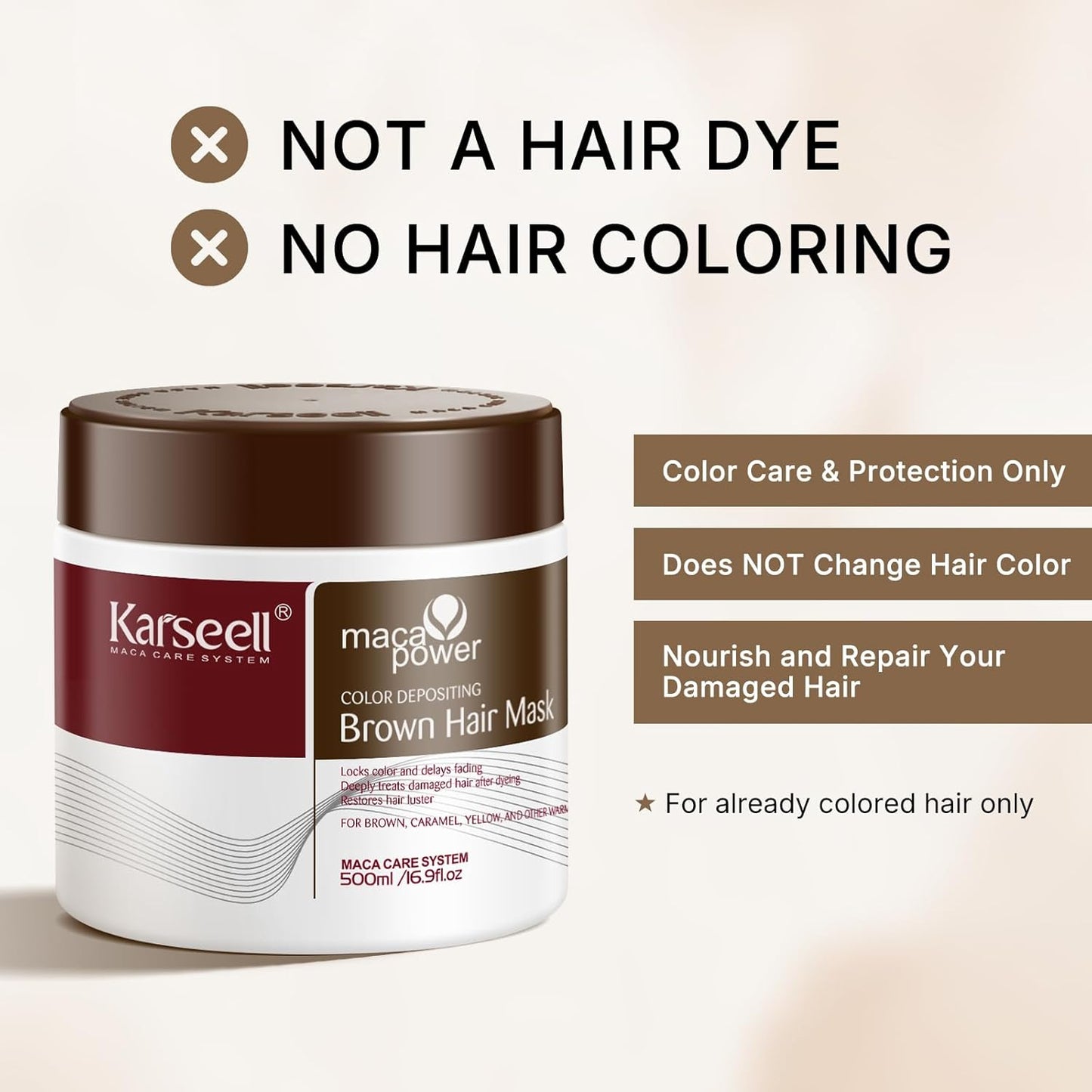 Brown colour pigments with nourishing conditioners