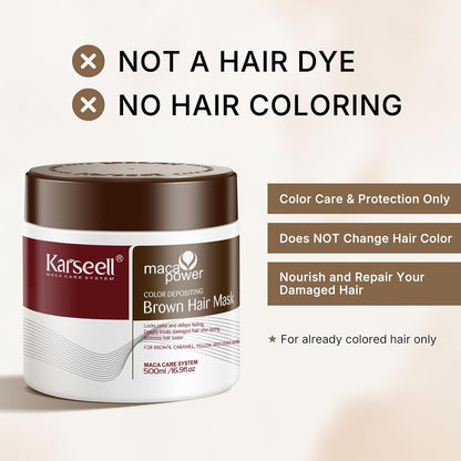 Brown colour pigments with nourishing conditioners
