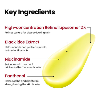 K-SECRET Advanced Shot Retinal Liposome 12% + Black Rice — firms and improves skin texture