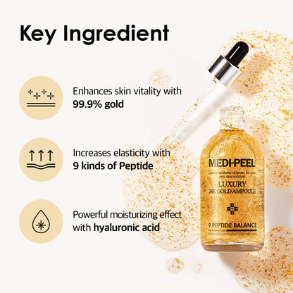 MEDI-PEEL Luxury 24K Gold Ampoule — firms for a more lifted appearance