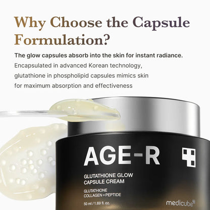 Medicube AGE-R Glutathione Glow Capsule Cream – smooth radiant skin finish
