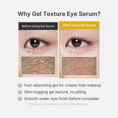 Lightweight, non-sticky gel that hugs every corner of the eye area