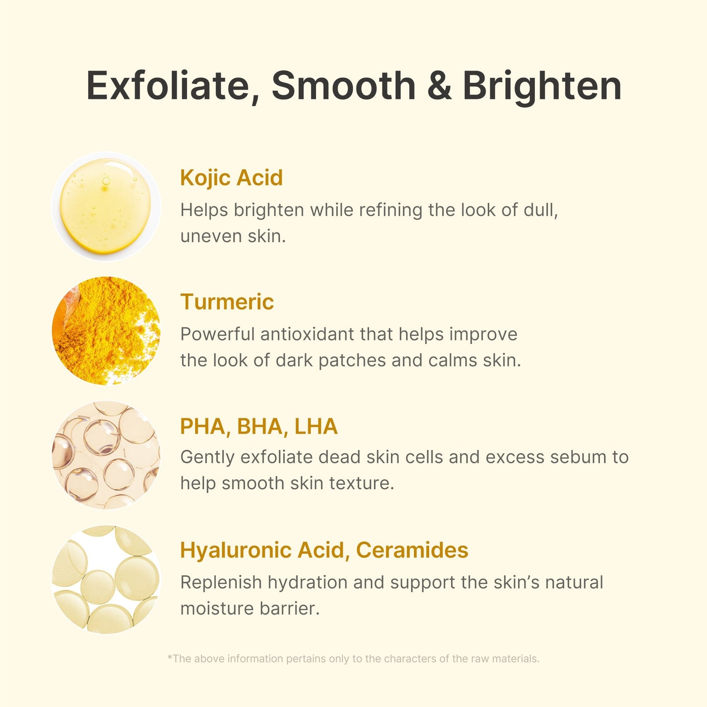 Kojic acid and turmeric that brighten dark spots and even skin tone