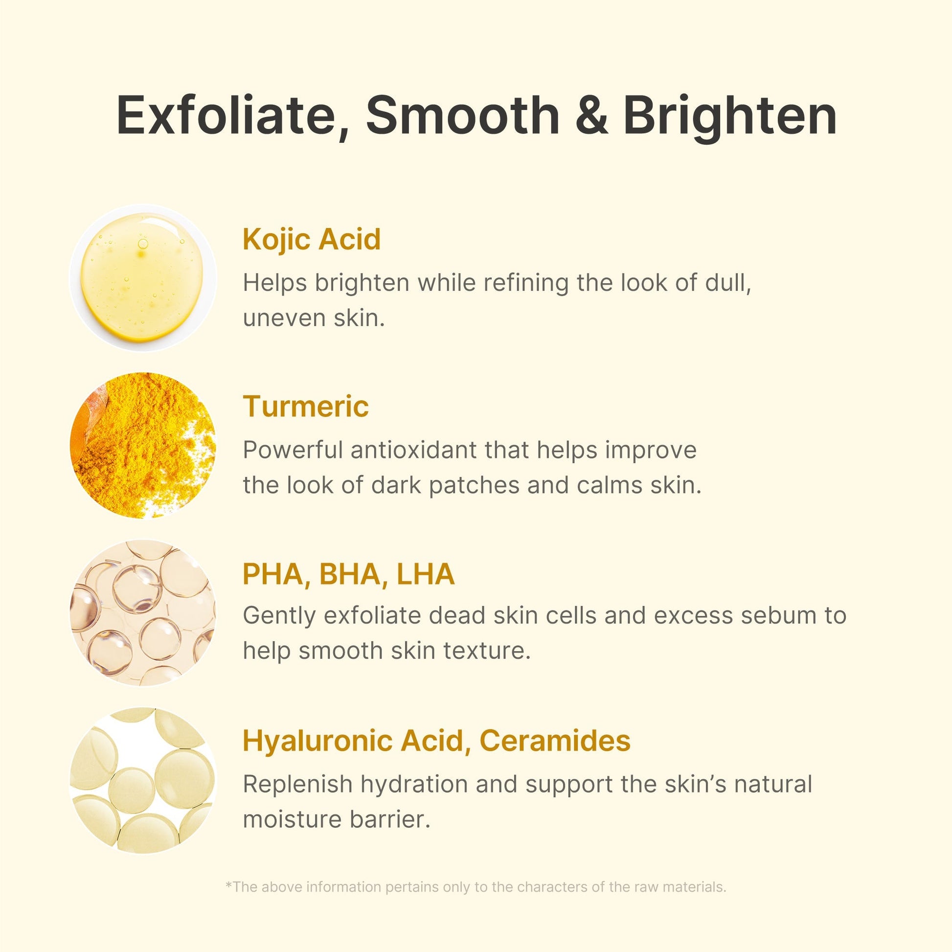 Kojic acid and turmeric that brighten dark spots and even skin tone