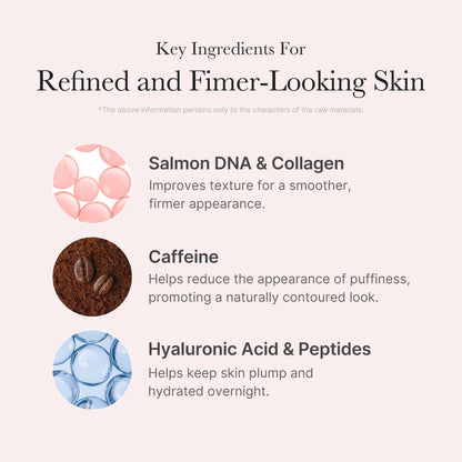 Caffeine sleeping mask that visibly reduces puffiness and a tired look overnight