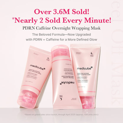 Shimmering pink pearl overnight mask that forms a glowy, skin-hugging film while you sleep