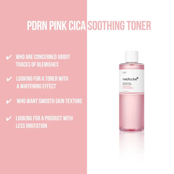 PDRN Pink Cica Soothing Toner soothes redness and preps skin