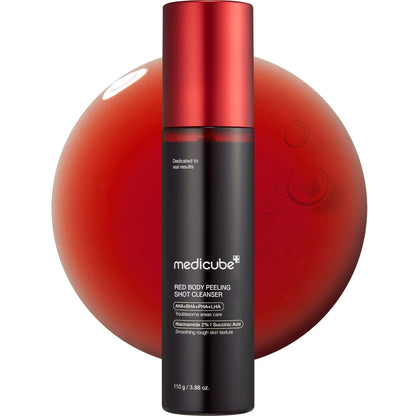 Medicube Red Acne Body Peeling Shot 2.0, Korean wash-off body exfoliating spray
