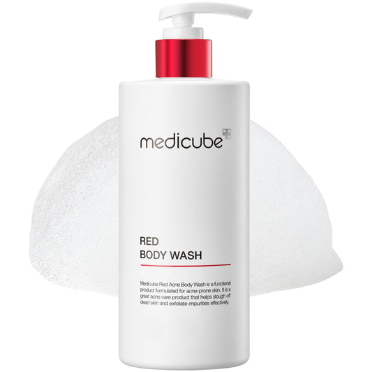 Medicube Red Acne Body Wash 2.0, Korean low-pH salicylic acid body wash for acne-prone skin