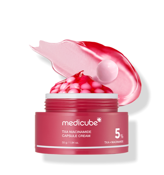 Medicube TXA Niacinamide Capsule Cream, a brightening dual-texture cream for dark spots and uneven tone