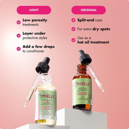 Mielle Rosemary Mint Light Scalp & Hair Strengthening Oil — oil texture