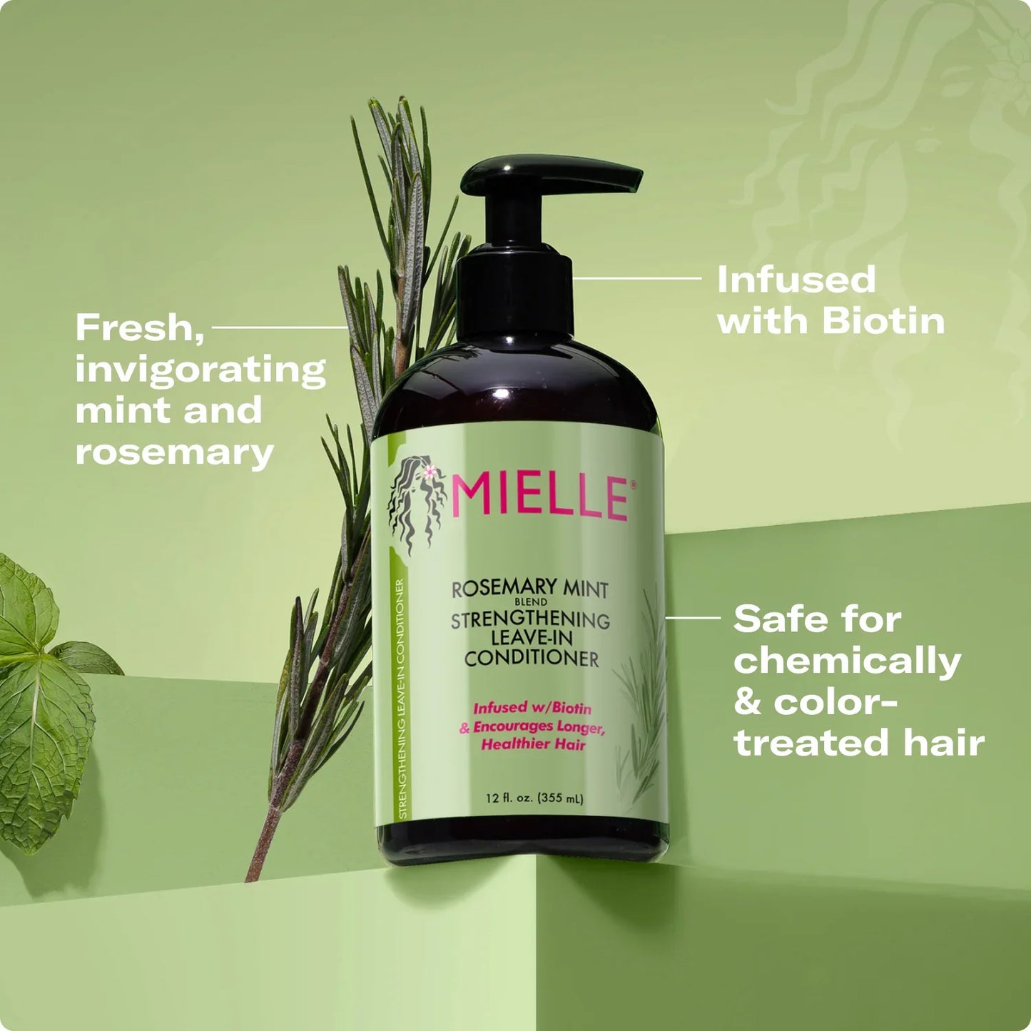 Mielle Rosemary Mint Strengthening Leave-In Conditioner — application
