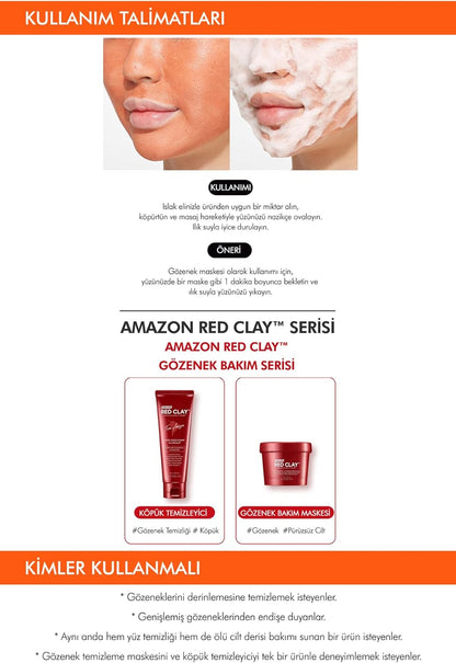MISSHA Red Clay Pore Pack Foam Cleanser — clean clear pores